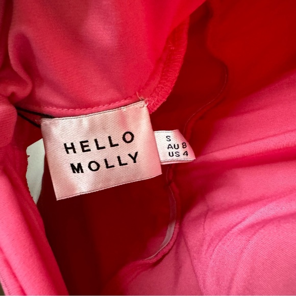 Hello Molly Pink Mini Dress with Bow and Cowl Neck - (Size S - 4) - Picture 8 of 8